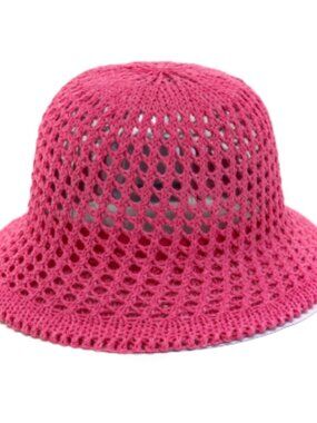 On 34th Women's Open-Knit Crochet Cloche Hat, Created for Macy's - Fuchsia